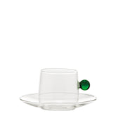 Bilia Cappuccino Cup & Saucer - Green | Zafferano