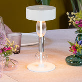Royal Family Wi-Fi Table Lamp - White with Clear and Gray Glass | Zafferano