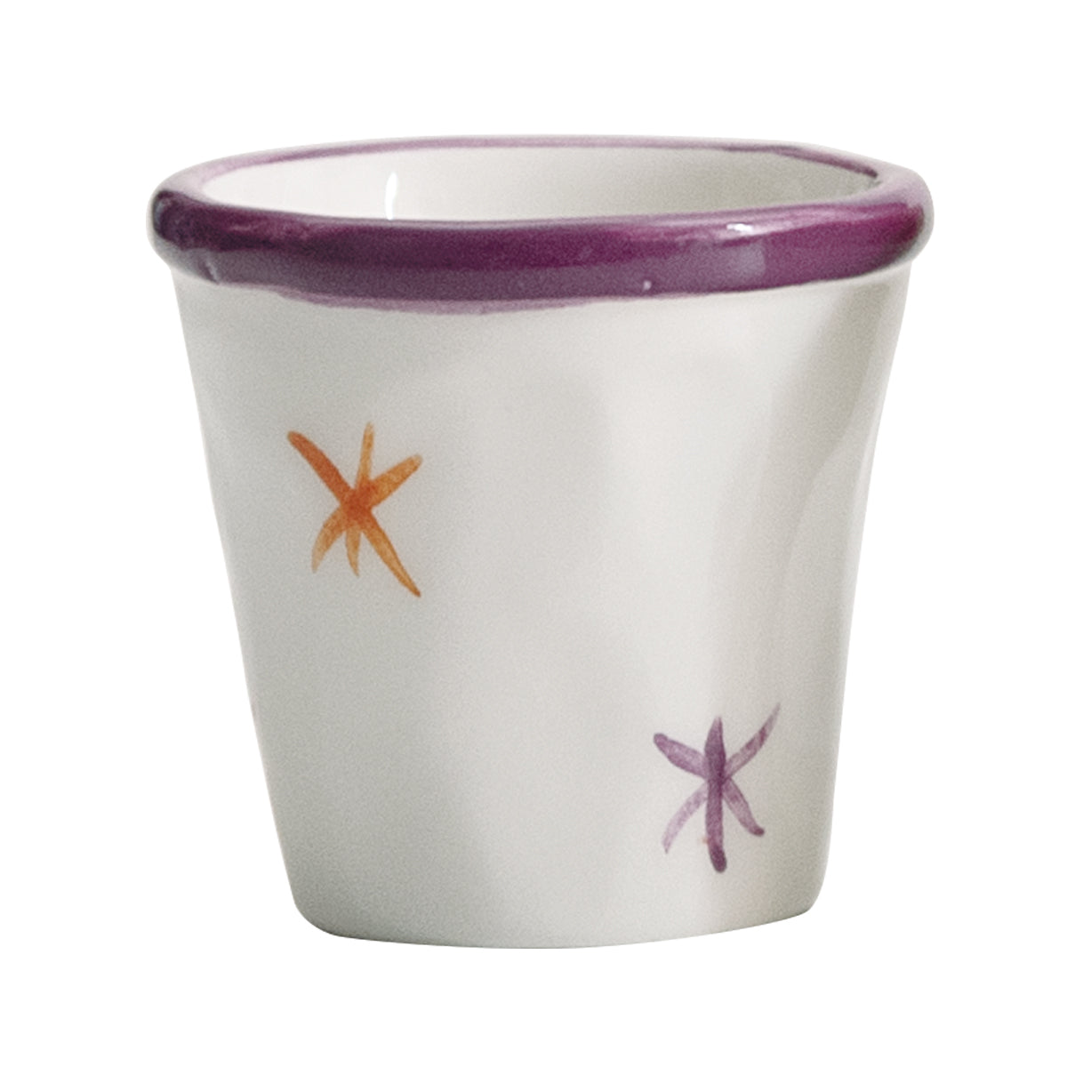 Purple Espresso Cups Set, Set of 2 Round Ceramic Espresso Cups